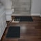 Hastings Home Set of 2 Bathroom Rug Set Memory Foam Mats Striped Microfiber, Non-Slip Absorbent Runner (Black) 396902CVM - alternate 1